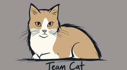 A detailed illustration of a relaxed cat. © Salvador
