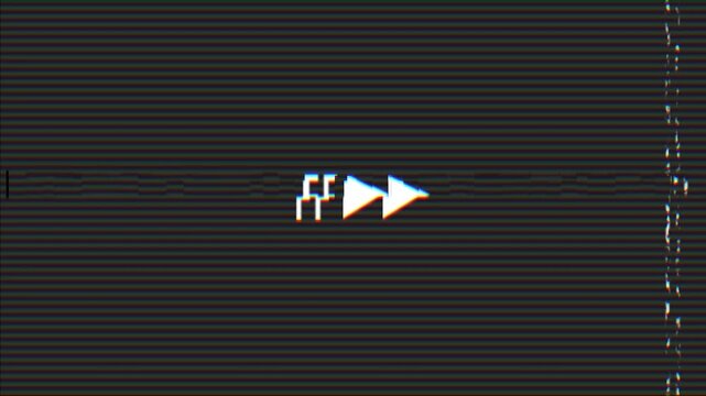 4K stock | Retro VHS fast forward tape overlay with RGB scanline flickering and error tracking animation.