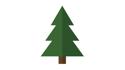 Fototapeta premium Vector illustration of a pine tree silhouette line icon rendered with stepped branch layers on a slender trunk, versatile for seasonal cards, trail apps, and woodland branding.
