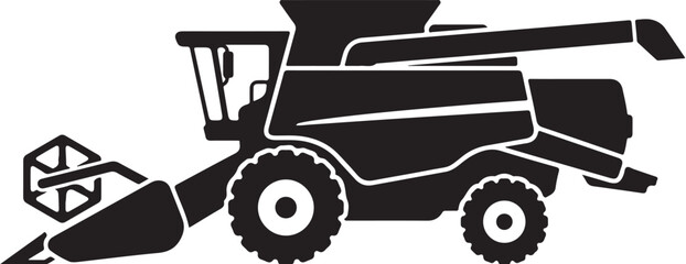 Black combine harvester, agricultural machinery, farm equipment, tractor icon © Graphic Boss