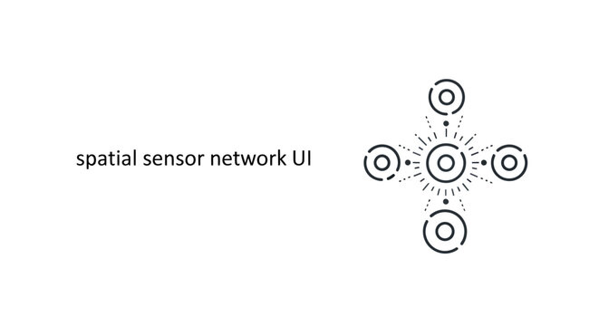 Minimalist spatial sensor network UI icon design concept with connected technology interface communication minimalist abstract structure technical connection internet illustration computing
