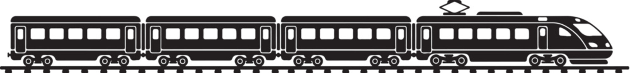 Train, locomotive, rail, transportation, vector graphics, black and white, illustration, train set, railway © Graphic Boss