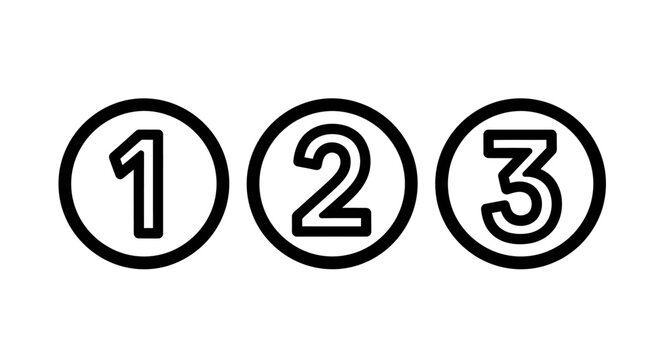 Numbered sequence icons in circles for step lists with sequence progression minimalist infographic tutorial navigation business presentation interface collection priority pagination