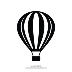Naklejka premium Hot Air Balloon Silhouette on Transparent Background Graphic, Air Vehicle