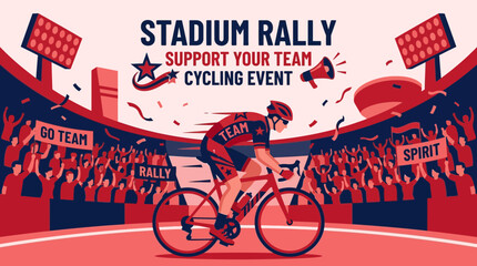 Obraz premium Stadium Cycling Race Rally Support Your Favorite Team Event