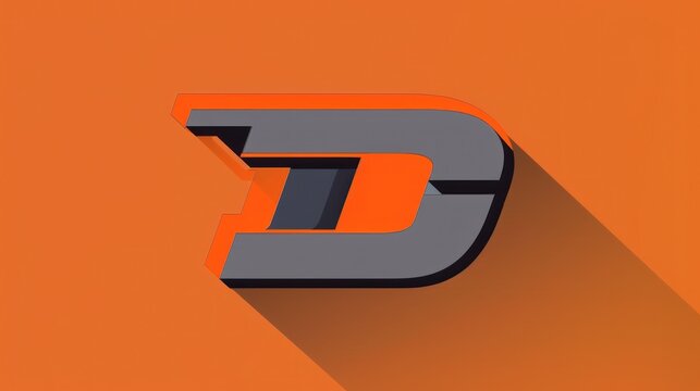 Orange and Grey Letter D Logo