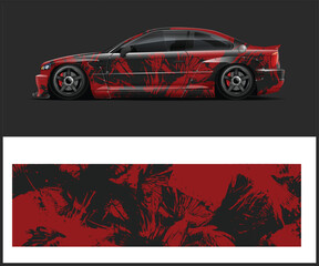 Minimalist Vector Car Design with Red Accents © Car Decal Vector