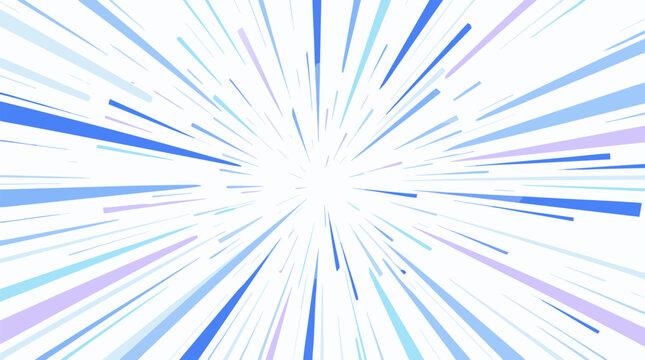 Dynamic speed lines zooming forward like warp speed in a flat vector illustration, capturing the essence of fast motion, energy, acceleration, and futuristic travel for high-impact graphics.
