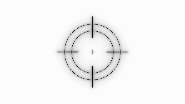 Black target symbol with crosshairs on white background circle rings