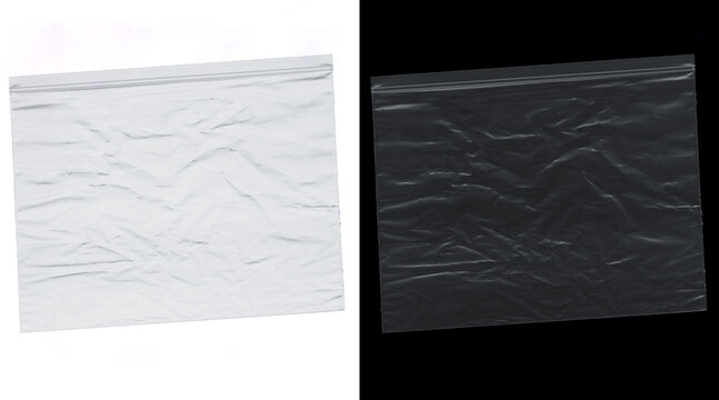 Crumpled plastic texture overlay, wrinkled transparent poly bag surface, creased polyethylene film background for graphic design and product mockups