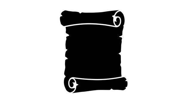 Rolled parchment scroll silhouette against a white background