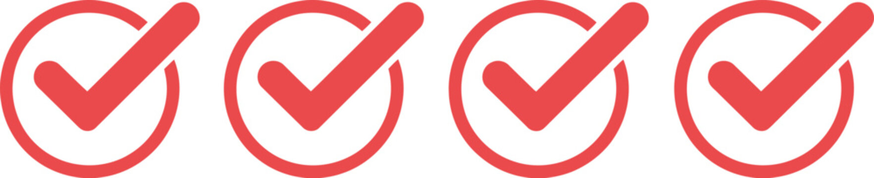 Checkmark, and cross icons, green tick marks and red X symbols representing correct incorrect accept and reject actions on transparent background.