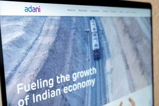 Mexico city, mexico, 05 26 2026, adani group website displaying growth of indian economy