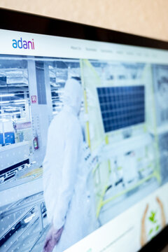 Mexico city, mexico, 05 26 2026, adani group website displaying solar panel manufacturing industry