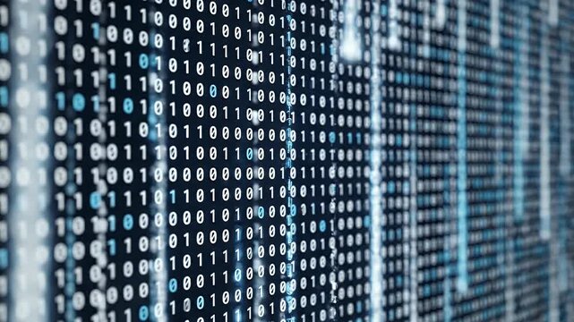 A digital representation of binary code data streams.
