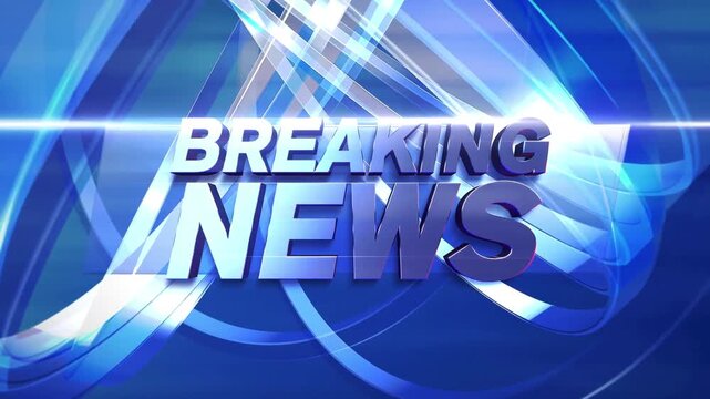 Breaking News 3D Glass Typography on Blue Dynamic Background
