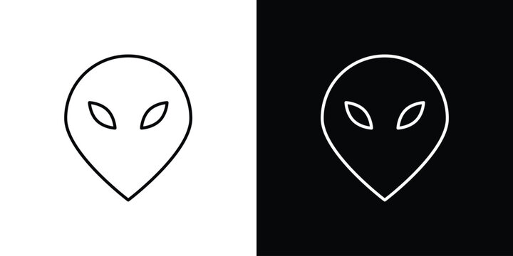Alien icon line vector collection