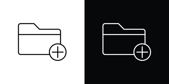 Create folder icon line vector collection