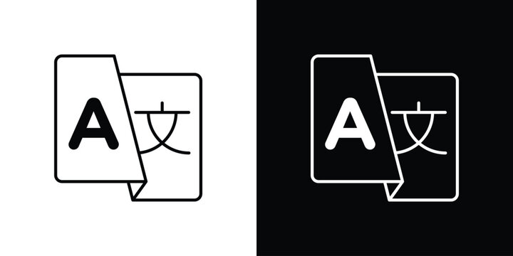 Language icon line vector collection