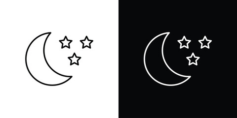 Moon icon line vector collection © Martin