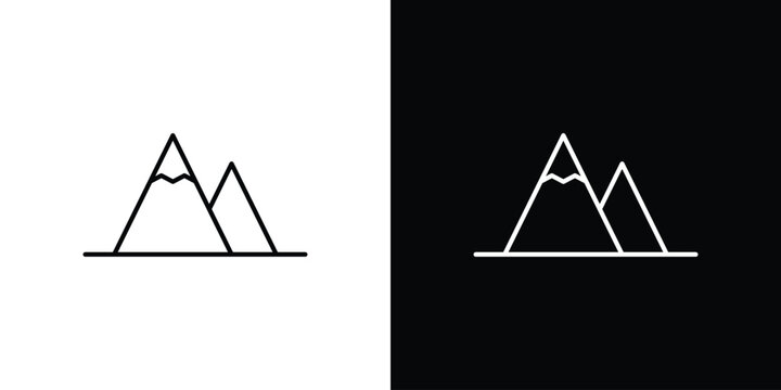 Mountain icon line vector collection