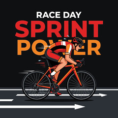 Fototapeta premium Race Day Sprint Power Cyclist On Track