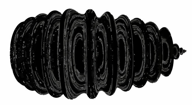 Intricate black fractal pattern with organic, layered structure