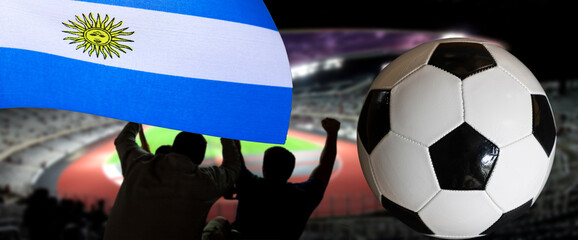 cheering football supporters and Argentina flag © Melinda Nagy