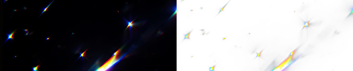 Luxury Crystal Prism Reflections with Rainbow Refraction Spectrum and Holographic Light Overlay © Yulia