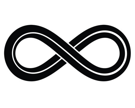 Infinity symbol with two parallel lines inside  mathematical sign  geometric shape