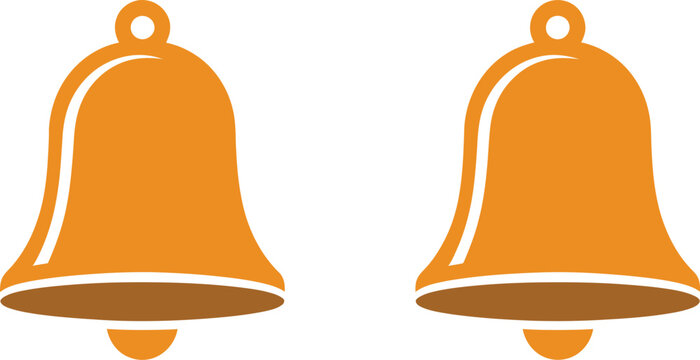 Notification, bell icons, alert reminder symbols for messages updates inbox notifications and mobile application user interface design.