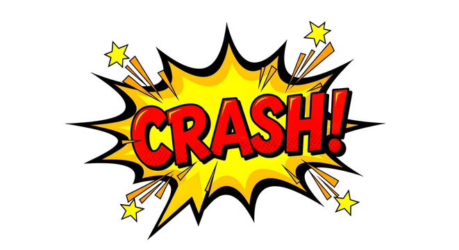 Comic book style crash text on isolated on transparent background