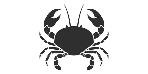 Black silhouette of a crab isolated on transparent background, a simple yet striking illustration of a crustacean © huzaifa