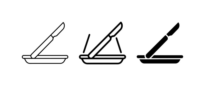 Scalpel Icons, Surgical Blade Vector Set, Medical Instrument Graphics