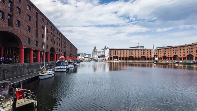 Liverpool Royal Albert Dock Motion Lapse Cityscape