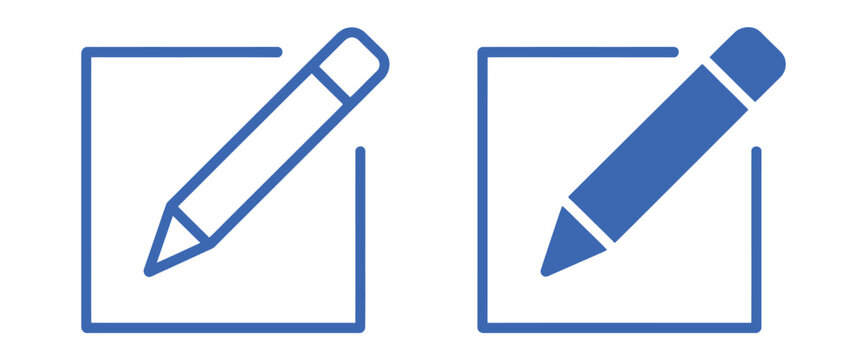 Edit icon, vector sign for content modification, document updates, text correction and user interface design.