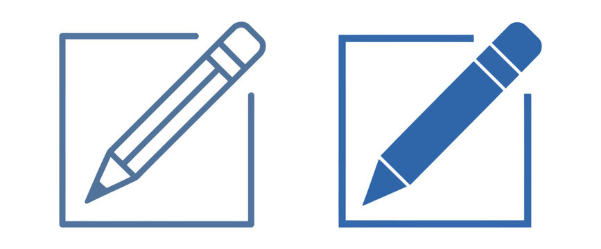 Edit icon, vector sign for content modification, document updates, text correction and user interface design.