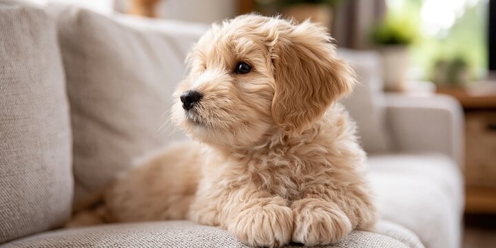 Photo of puppy watching tv