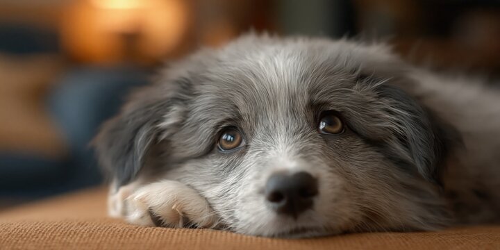 Photo of puppy watching tv