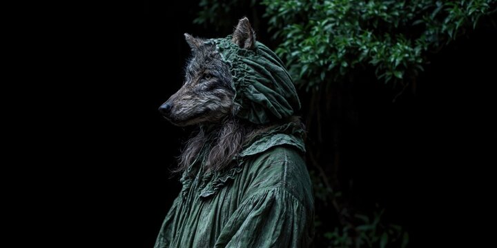 Photo of wolf dressed like grandma