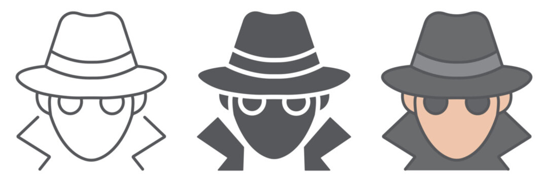 Fraud line icon, anonymity and agent, spy sign, vector graphics, a linear pattern on a white background.