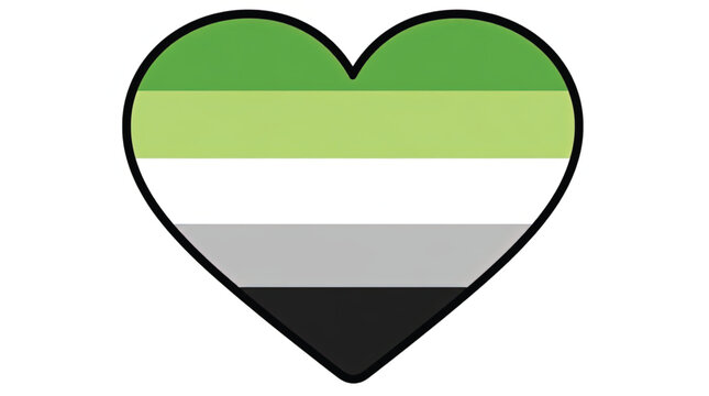Green heart shaped LGBT pride symbol.