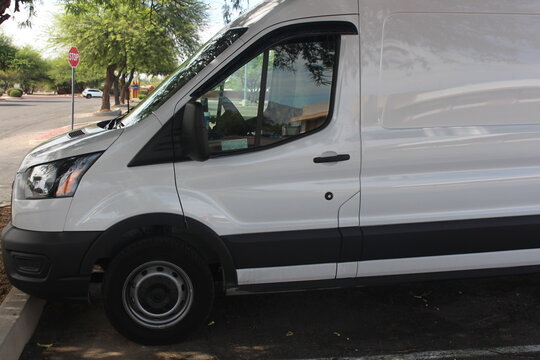 June 22, 2026--Tucson, AZ: 2026 Ford Transit 250 cargo van high top roof in Oxford white