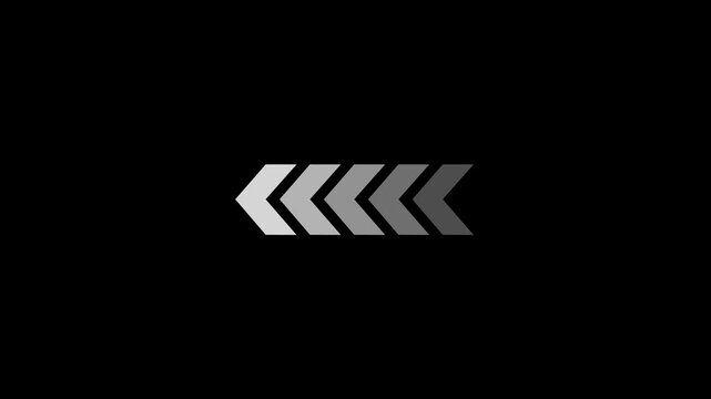White arrow pointing up animation on black background. Direction arrows symbol. arrow button icon or swipe-up arrow signal animation. 4k video