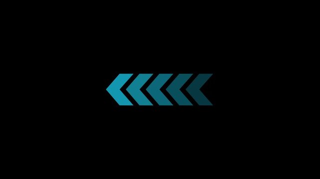 left arrow pointing up animation on black background. Direction arrows symbol. arrow button icon or swipe-up arrow signal animation. 4k video