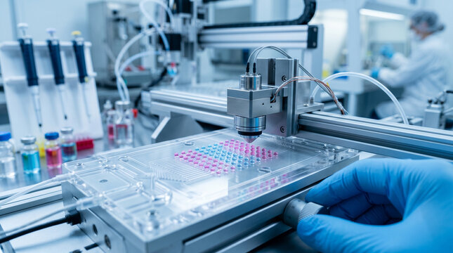 Precision Health Clinic Preparing Microfluidic Biomarker Panels Under