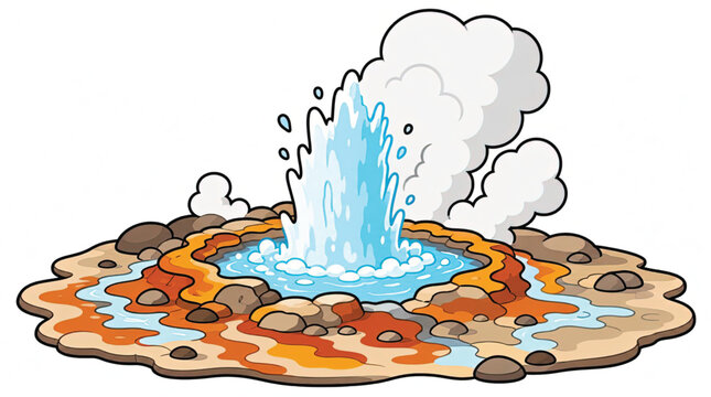 Geothermal Activity Hot Spring Water Eruption.