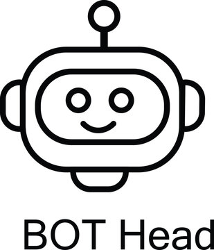 AI chatbot outline icon representing conversational assistant machine learning and customer support isolated on transparent background.