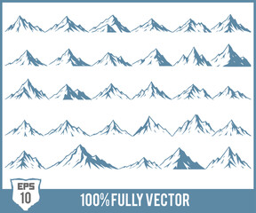Obraz premium Minimalist Mountain Silhouettes Collection