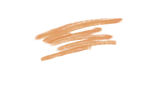 Hand-drawn peach and beige crayon or marker stroke isolated on a transparent background, perfect for highlights or organic texture.